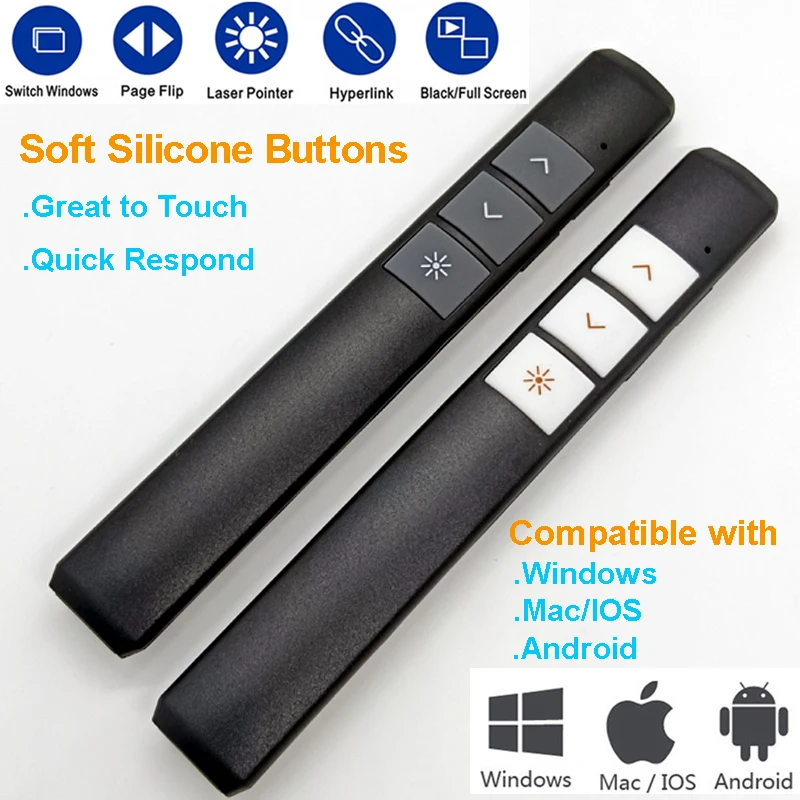 Long Control Distance Wireless Presenter Pen USB Red Laser Pointer Remote Control Power Point Presenter Wireless PPT Presenter