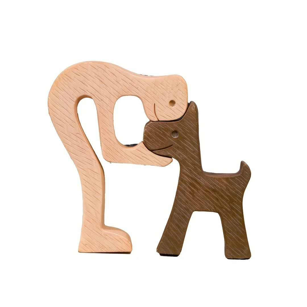 Factory Wholesale Resin Ornament Home Decor Human And Dog Resin Figurines Artificial Crafts For Dog Lover Gifts