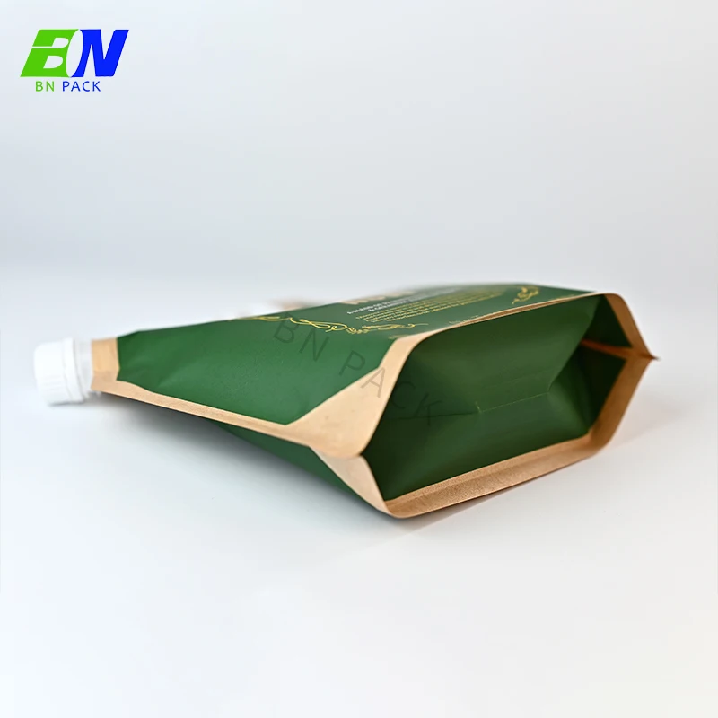 Personal Customize Shaped 1 liter Squeeze Liquid Stand Up Bag Matte Print Label Juice Spout Pouch