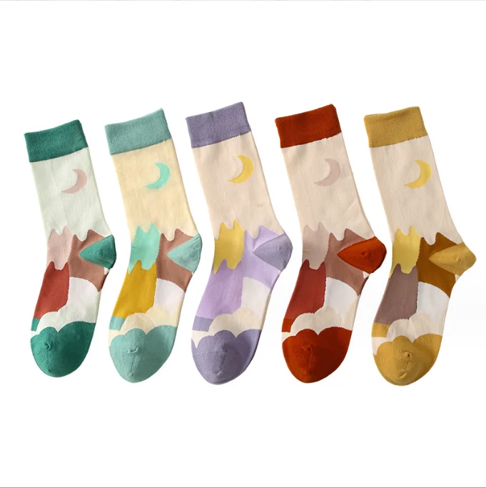 New Arrival Floral Retro Style Novelty Ladies Socks Flower Embroidered Vintage socks