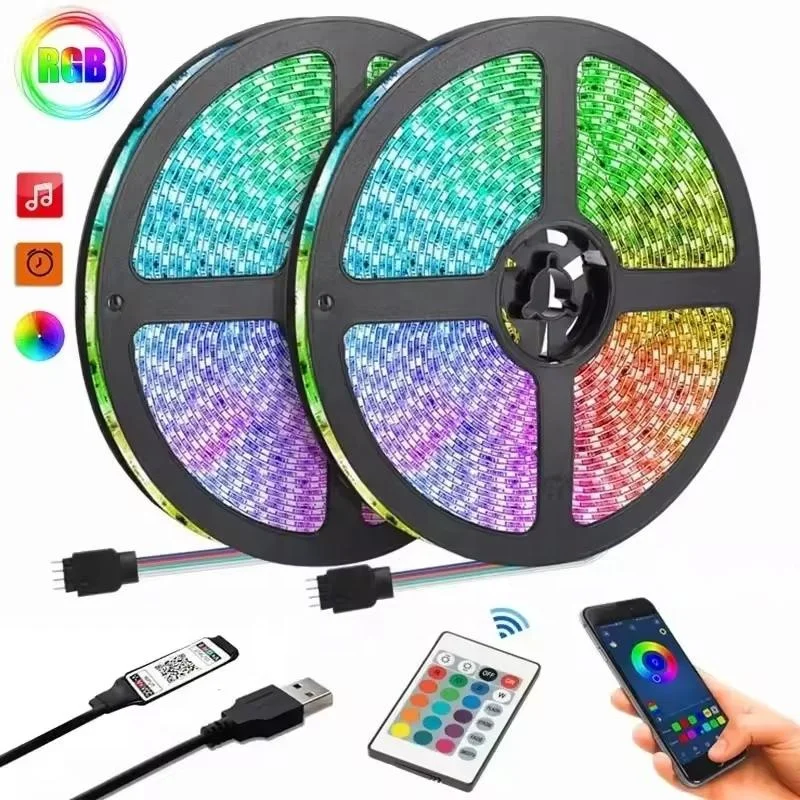 16.4FT Meters Super Bright Color Changing Music Sync Universal Smart RGB LED TV Backlight Strip IP67 Waterproof for Atmosphere
