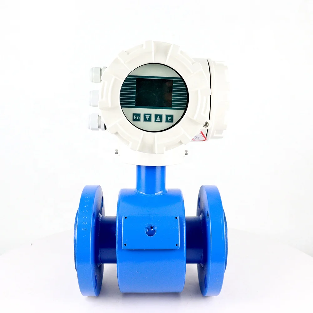 Factory price digital flange electromagnetic flow meter 10inch conductive liquid milk river fuel diesel oil flow meter