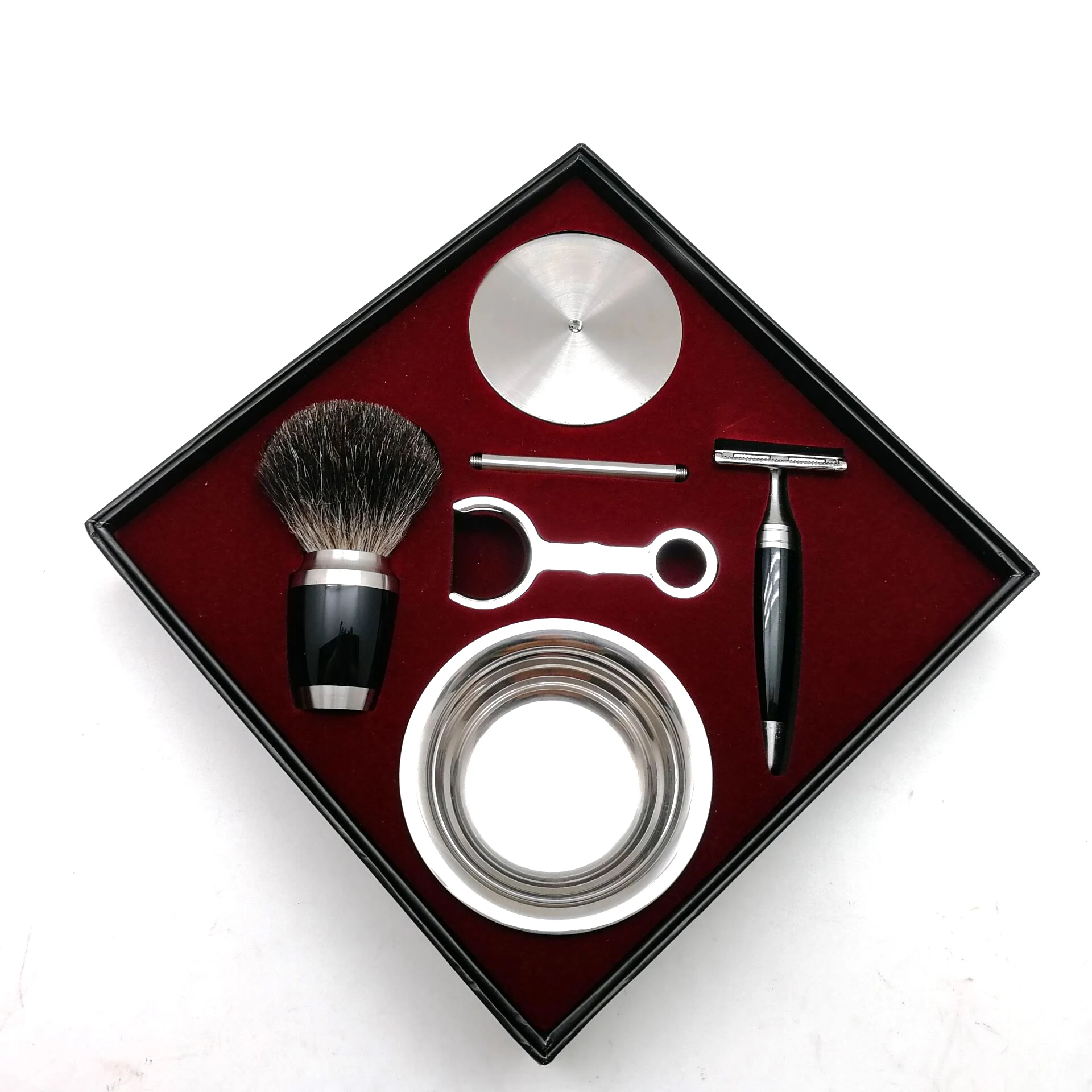 Рождественский подарок, кисть для бритья из барсука, безопасная бритва из нержавеющей стали с узлами и держателем, набор мужских кистей для бритья