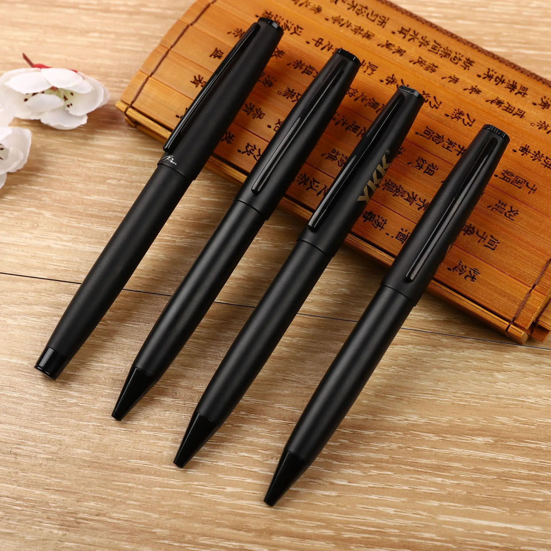 Top sale polish matte black business elegant signature pens with logo personalized ballpoint pen gift metal roller pen