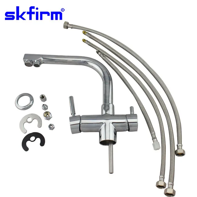 Pure water 4 in 1 water filter tap ceramic cartridge deck mount kitchen sink faucet