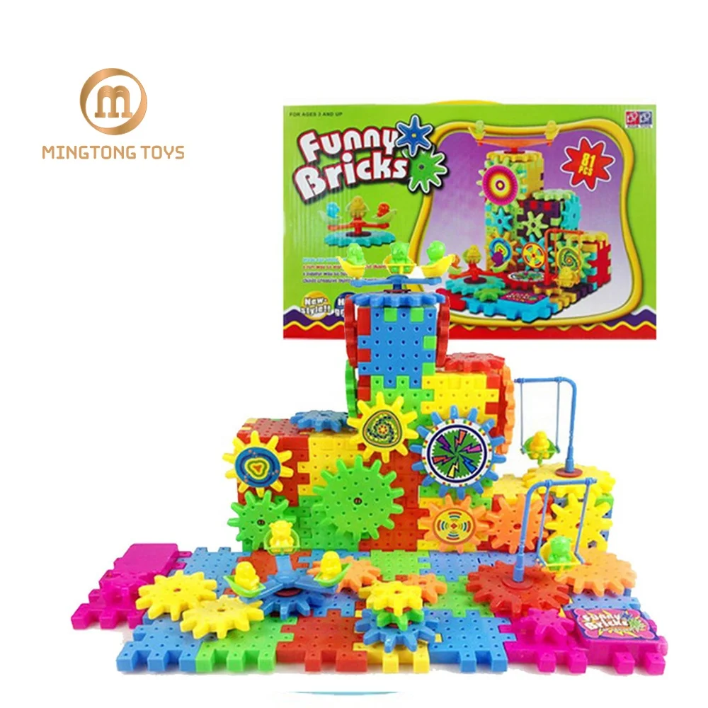 Educational toys colorful DIY assembly construction plastic kids building blocks