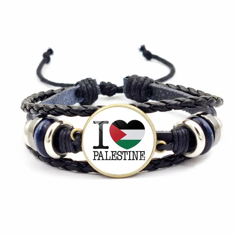 Handmade Custom Country Flag Free Palestine Gaza Bracelet Palastine Wristband Palestinian