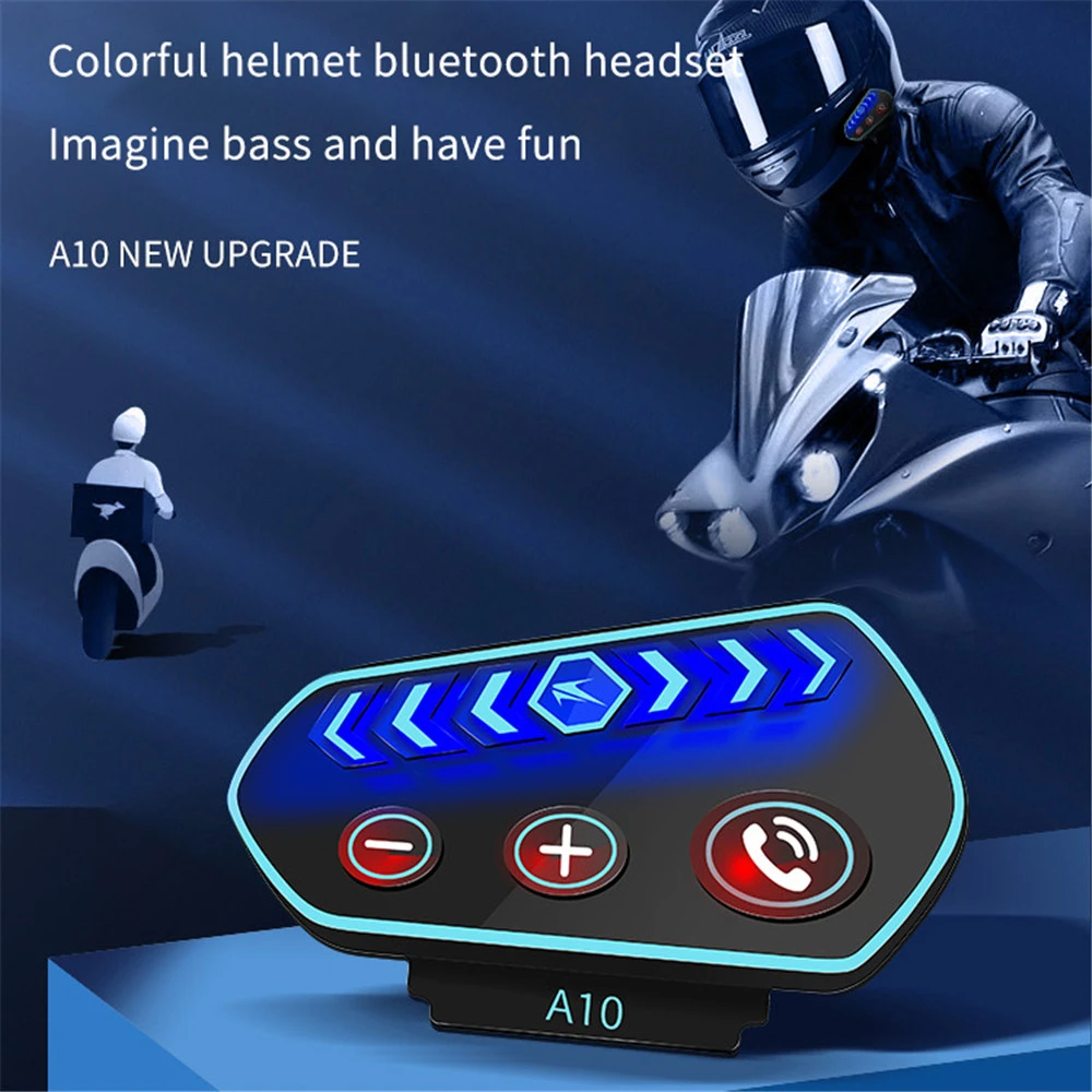 A10 Motorcycle Helmet Headset BT 5.0 Wireless Handsfree Stereo Earphone Motorbike Helmet Headphones MP3 Speaker 2600mA