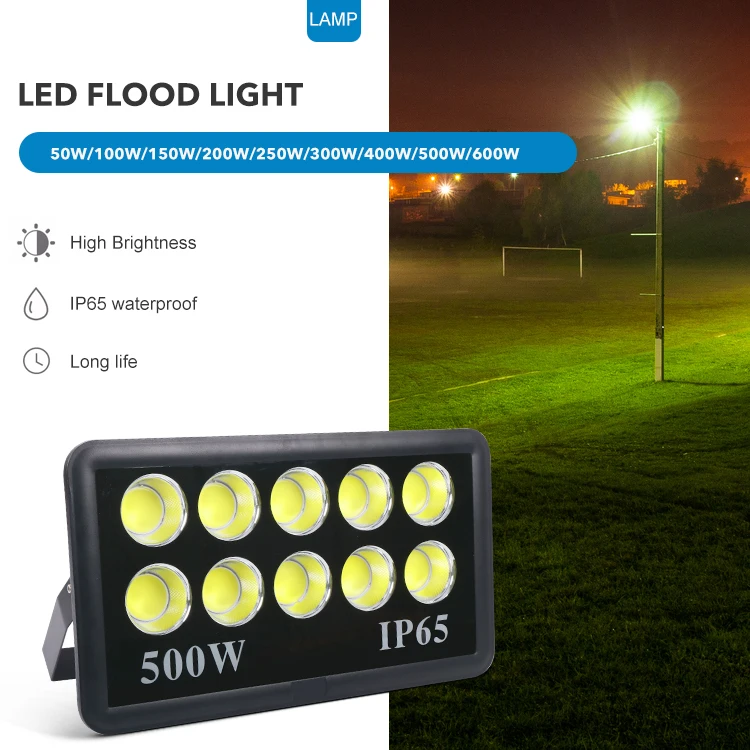 High Temperature Resistant IP65 50W 100W 150W 200W 250W 300W 400W 500W 600W Stadium Lighting COB Led Flood Light