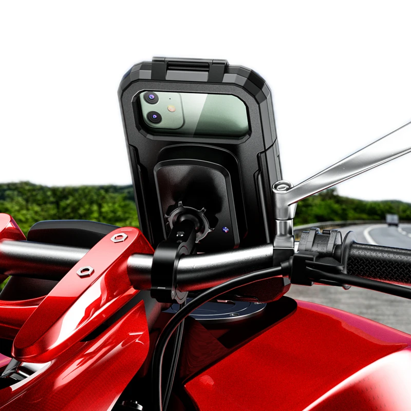 Wireless Charger Motorcycle Mount 5.5-7.0 Inches Phone Bike Holder For Bicycle And Motorcycle