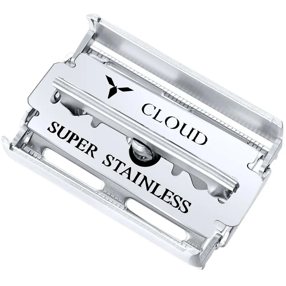 JDK High Quality Copper Metal Long Handle Butterfly Twist Razor Shaving Double Edge Safety Razor Used With Shave brush