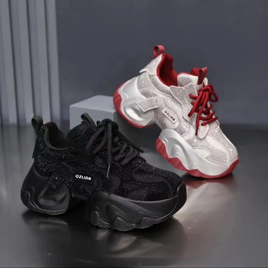 Custom Ladies Trainers Casual chunky Sneakers white Women Shoes platform Sneakers Breathable Footwear Basket Shoes Plus Size