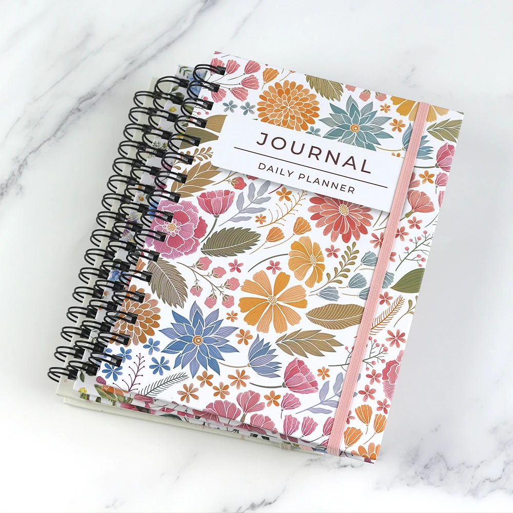 High Quality Luxury Custom Double Spiral Journal Daily Planner Paper Notebook With Eco-friendly Printing