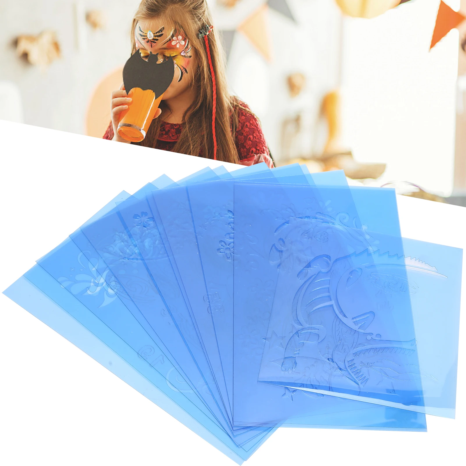 Reusable PET Face Painting Template Stencils for Halloween Christmas Party Face Eye Body Tattoo DIY Design Paint Makeup