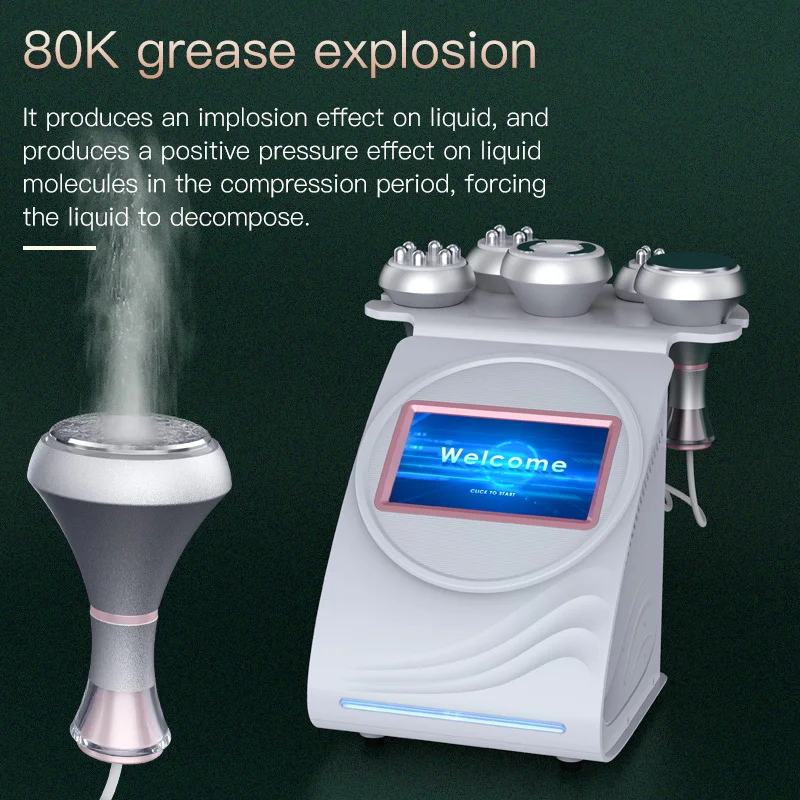 5IN1 80K ultras0nic Cavitati0n Radio Frequency RF Vacuum Body Slimming Skin Tighten Machine New