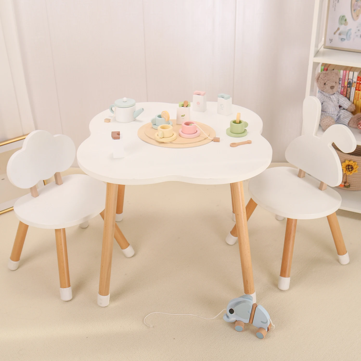 Montessori Kindergarten Furniture Set Kids Study Table Children Desk Preschool Baby Table and Chair Set