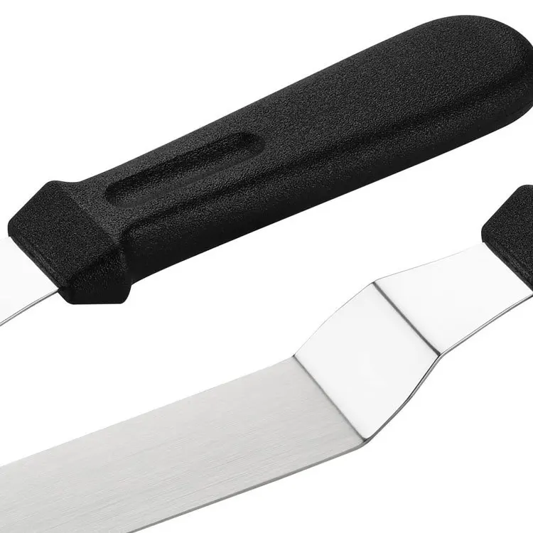 New Arrival 6/8/10 Inch Stainless Steel Offset Blade Cream Spatula Cake Serving Spatula Bakery Dough Scraper with Plastic Handle