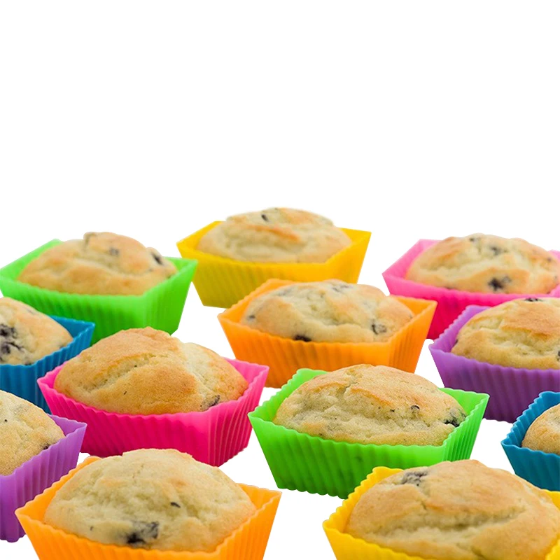 Muffin Jelly Chocolate Candy Ice Cream Mousse Cake Baking Silicone Mold Oven Food Liner Tools