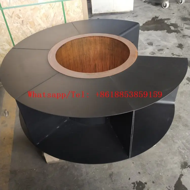 Outdoor steel fire pit barbecue grill bbq wood and charcoal BBQ grill