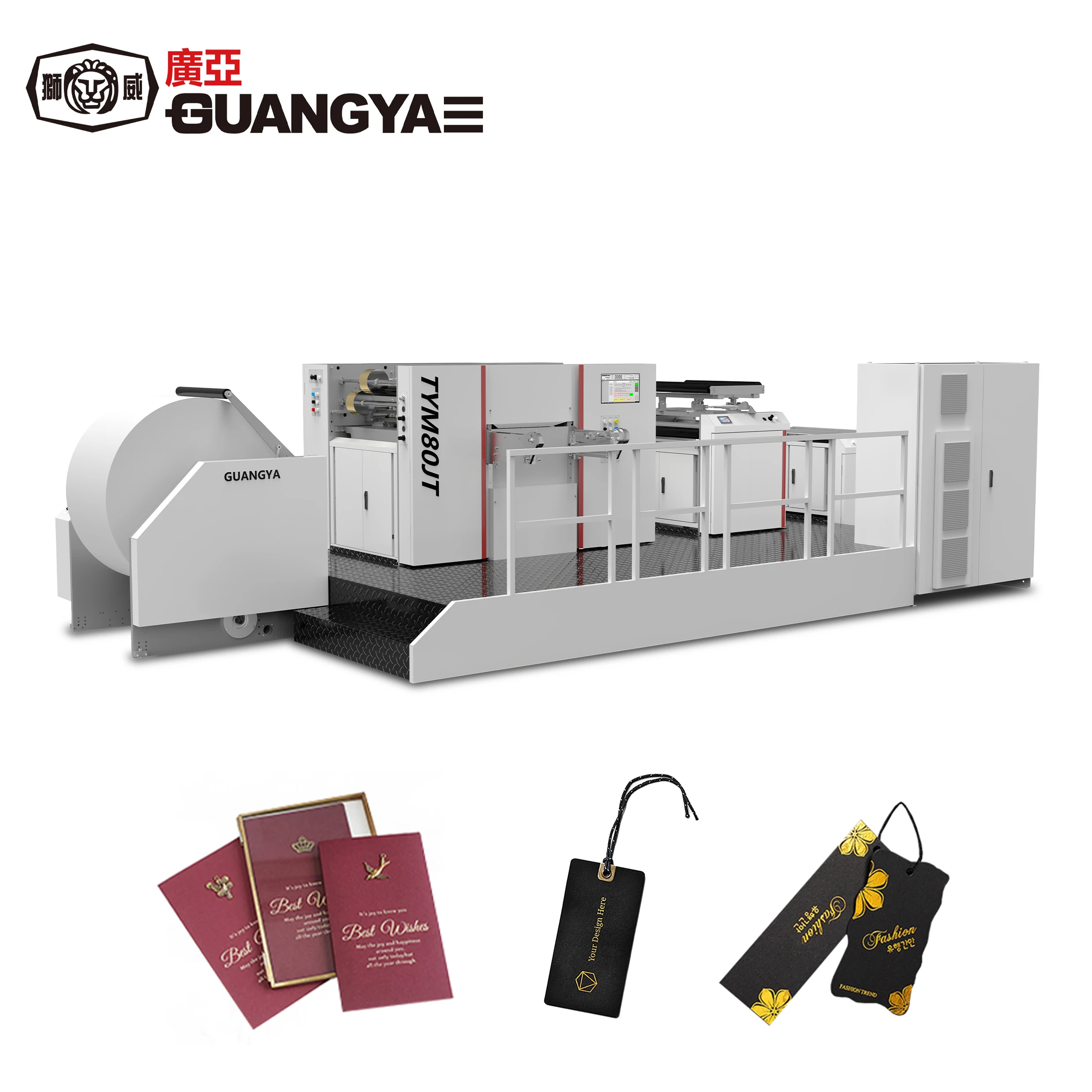 TYM80JT Automatic High Speed Web-fed Foil Stamping Roll To Roll Foil Stamper Machine For Paper Bag
