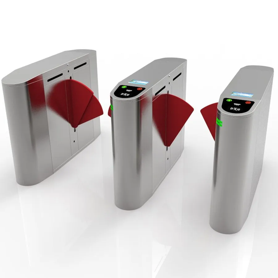 Automatic Retractable Flap Barrier Turnstile Gate RFID Card Access Control Swing Type Drop Arm Barrier for Entrance & Exit