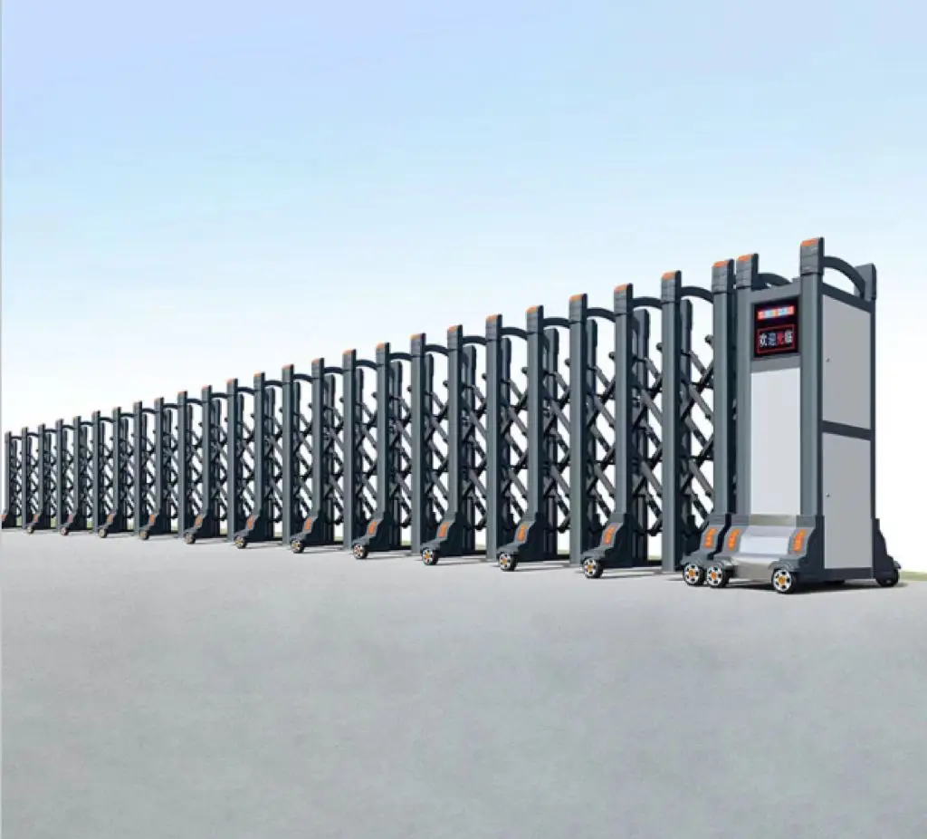 Custom pattern Industrial factory security  parking advertising gate Custom pattern electric translation telescopic door