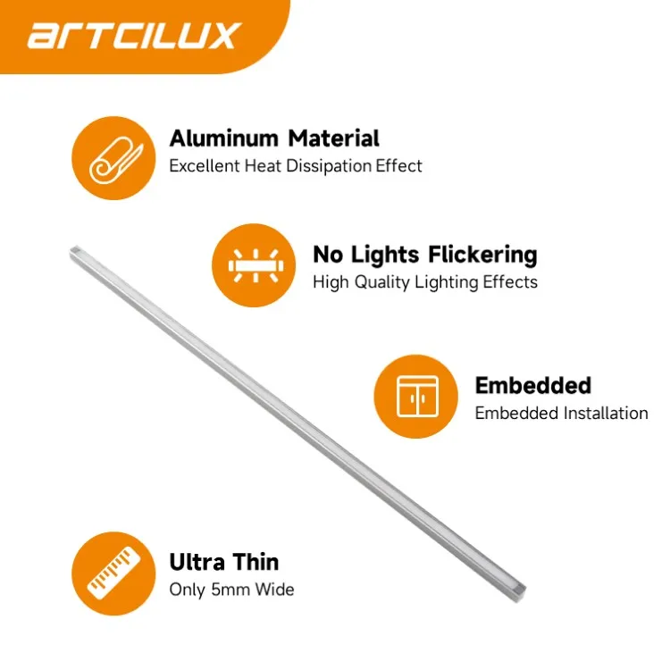 ARTCILUX Factory-direct Under Cabinet LED Lighting Ultra-thin Recessed Mounted Kitchen Wardrobe Soft And Non Glare