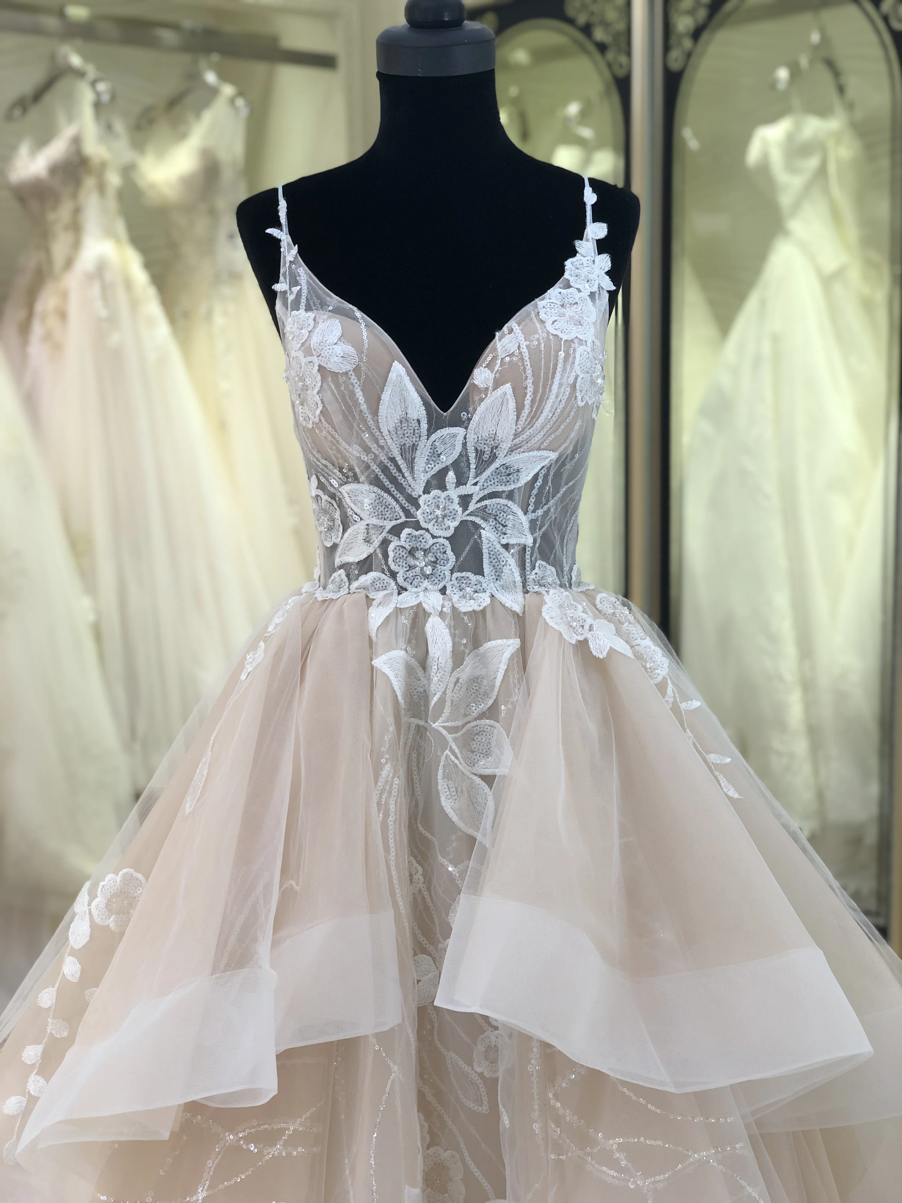 vestidos de noiva 2022 High quality ruffles spaghetti strap  wedding dresses ball gowns for women