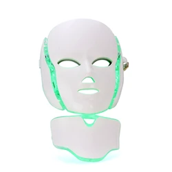 2021 New Technology Portable Korean Beauty Salon led facial mask Home 7 Color Led Light Therapy Face Neck Mask Photon Led PDT Fa