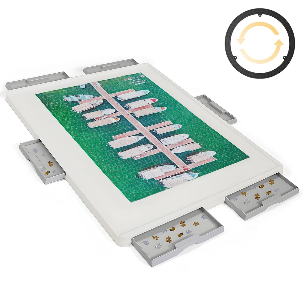 35 дюймов Большая пластиковая доска-головоломка 1500 штук вращающийся портативный стол головоломки для взрослых с 6 ящиками