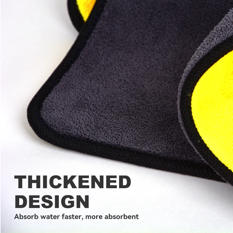 16x16 Microfiber Towel 600gsm Yellow Grey Double-SidedCoral Fleece Car Towel Microfiber Drying Wash Cloth