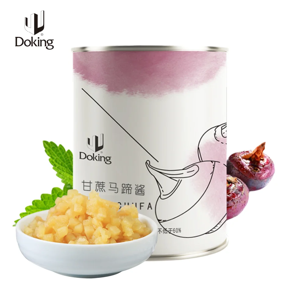 Doking Factory Premium Diced Canned Water Chestnuts mix Sugarcane Bubble Tea Topping