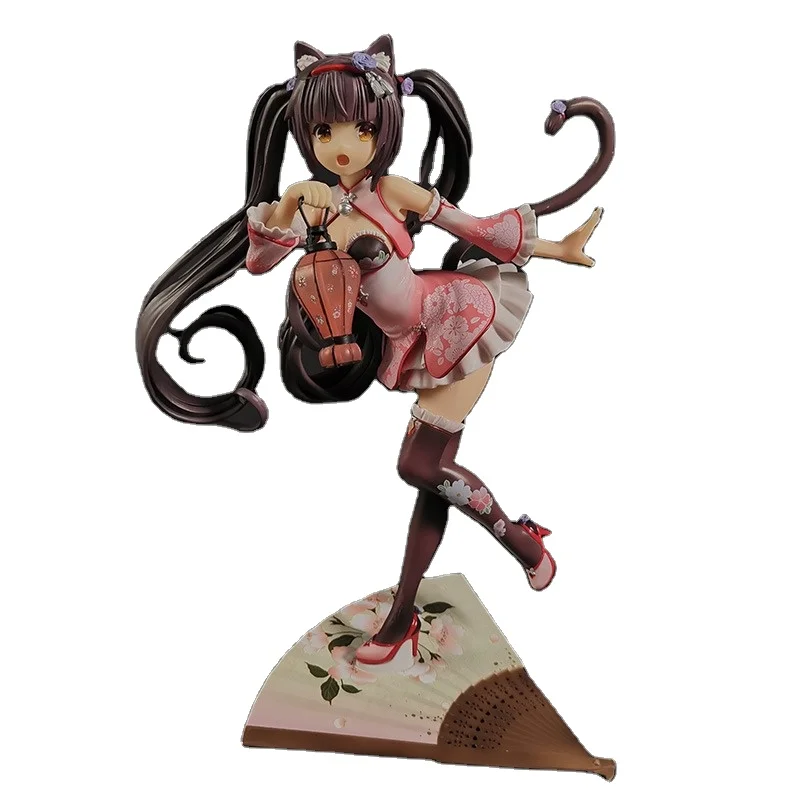 wholesale action figure anime sexy 24cm Nekopara chocolate Vanilla Chinese Dress Ver. Collectible Figure Anime Beauty Model Toy