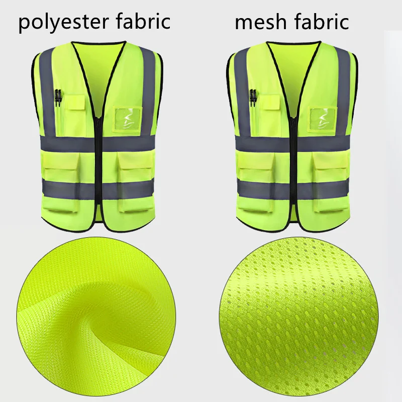 Reflective Strip Polyester Fabric Construction Safety Vest with Logo Reflective Clothing Safety Reflective Vest