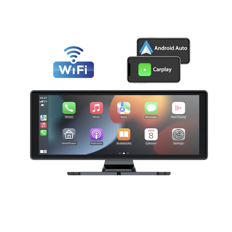 10.26 Inch IPS Portable Monitor Wireless Carplay Android Auto Mirror Link HD Display Audi Nissan Universal Multimedia Car