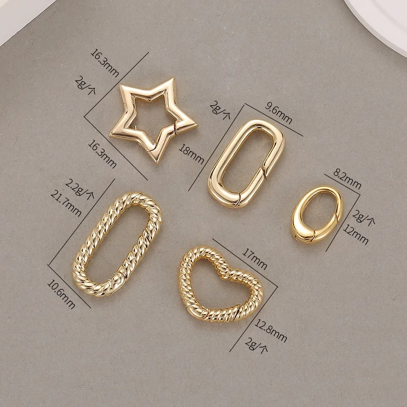 Wholesale 14K Gold Plated DIY Hooks Chain Closure Accessories for Jewelry Making Findings Lobster Clasps for Bracelets Necklaces