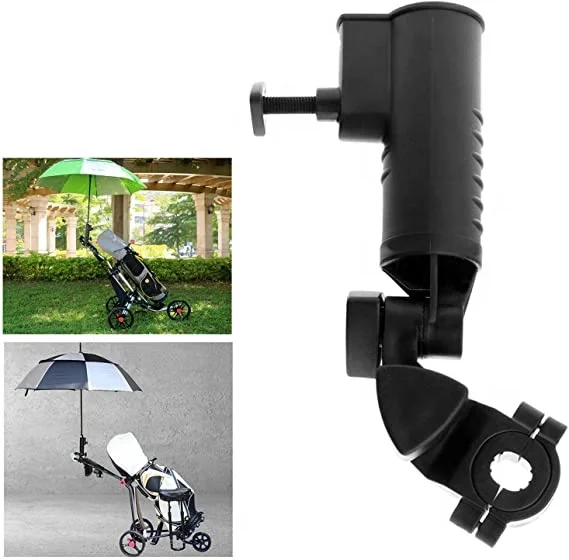 Universal Golf Cart Umbrella Holder Adjustable Angle with 19mm 30mm 35mm Handle Connector for Bike Baby Stroller Fishing Beach C