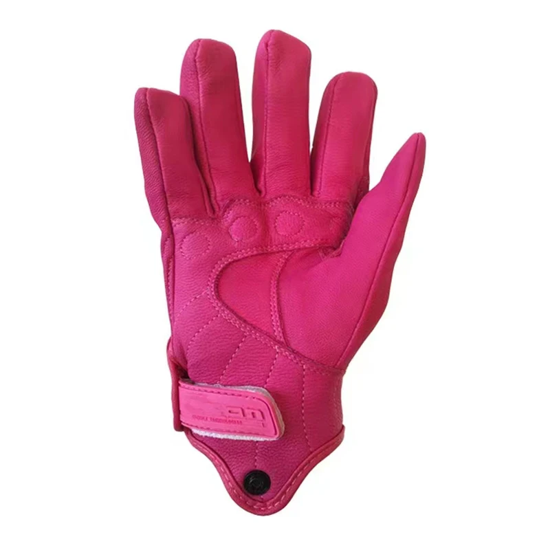 newest Women Retro Leather Motorcycle Riding Gloves Touch Screen Motocross Racing Gloves Bike Bicycle Off road Gloves