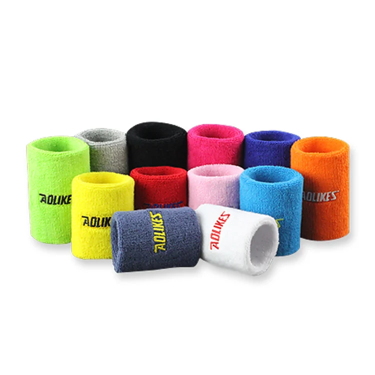 Aolikes Wholesale Pure Cotton Wristband Comfortable Breathable Towel Sweatband Wrist Support For Sports and Fitness