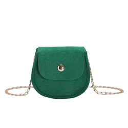 2023 New design wool felt bag Fashionable and cute mini bags for ladies Factory wholesale Metal Chain handbags