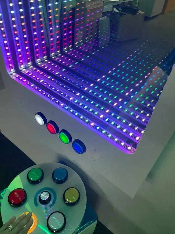 Modern design square shape wall mounted flexible rgb light mirror 3d infinity mirror
