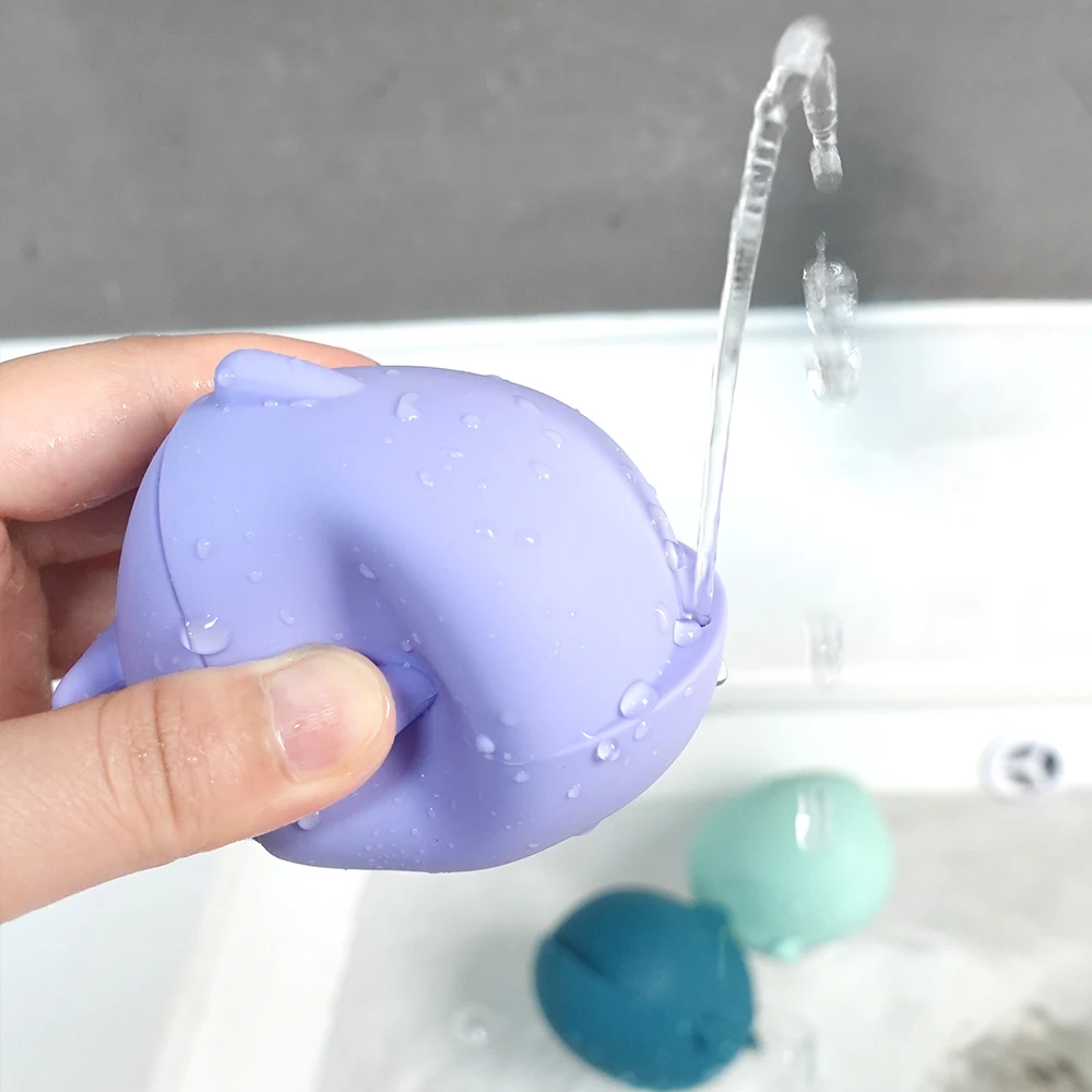 Wolife Original Design Bpa Free Animal Shape Bathing Baby Shower Bubble Toys Kids Children Silicone Baby Bath Toys For Toddlers