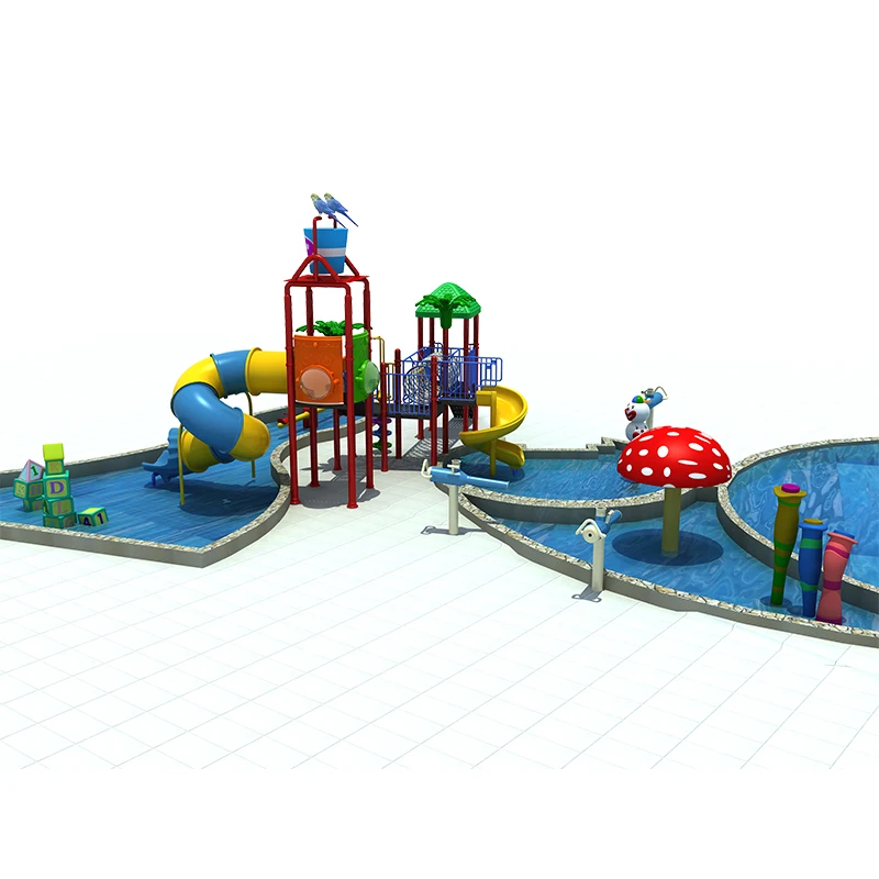New Arrival Splash Park Water Playground Theme Park Kids Slide Fiberglass Slide Sprayer for Kids