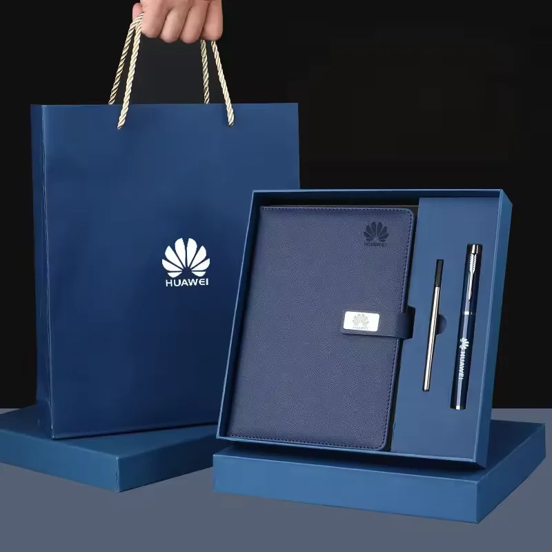 High quality manufacturer notebook wholesale custom leather journals planner custom logo business notebook and pen gift set