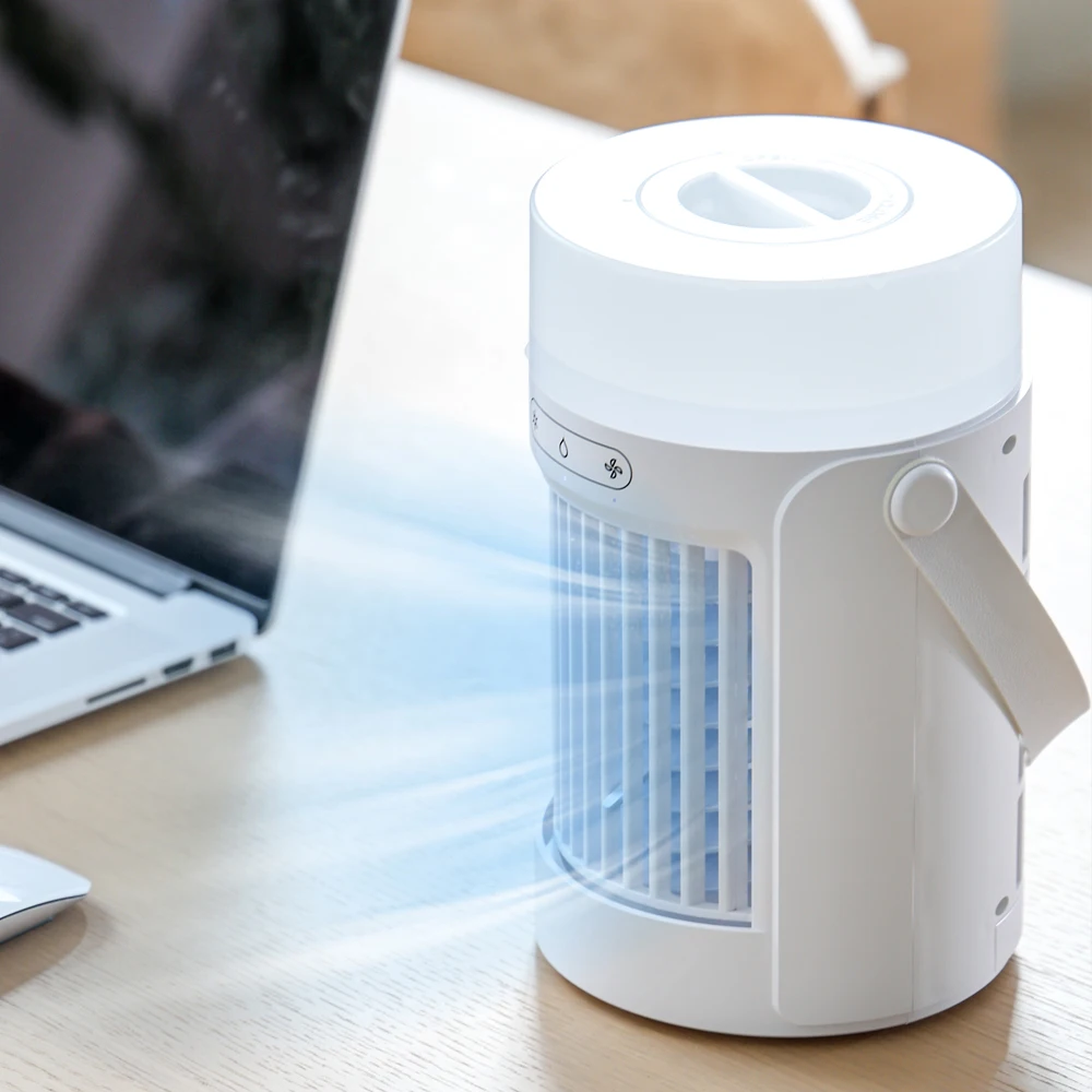 600ml Air Conditioner Portable Spray Humidifier Desktop Water Cooling Fan LED Remote Control Mini Mobile Air Cooler Purifier