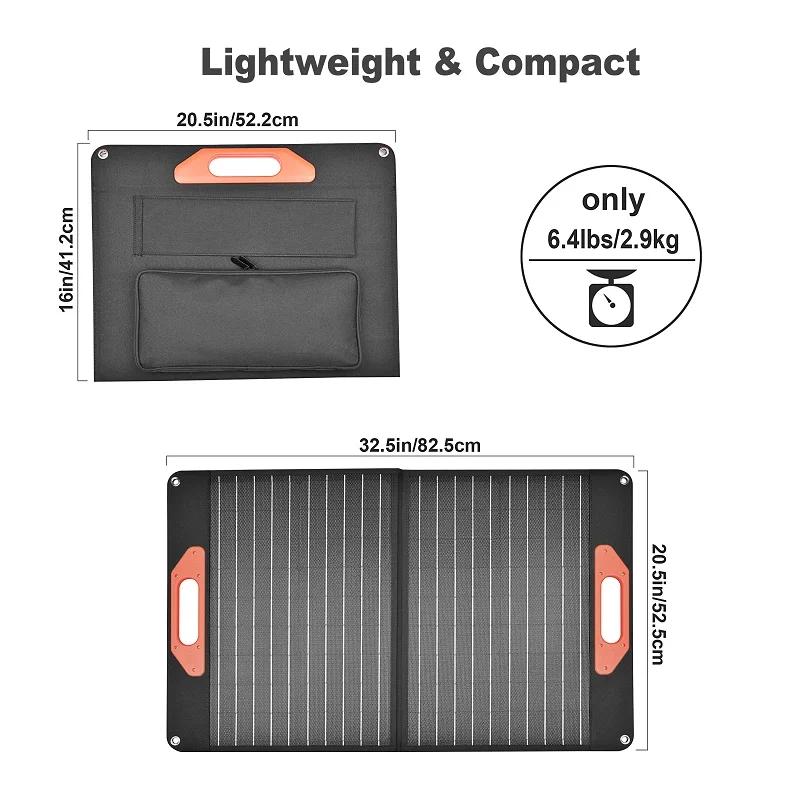 Manufacturer Large Capacity 60W 100W 120W Portable Solar Generator with Lithium Battery Pure Sine Wave Inverter System