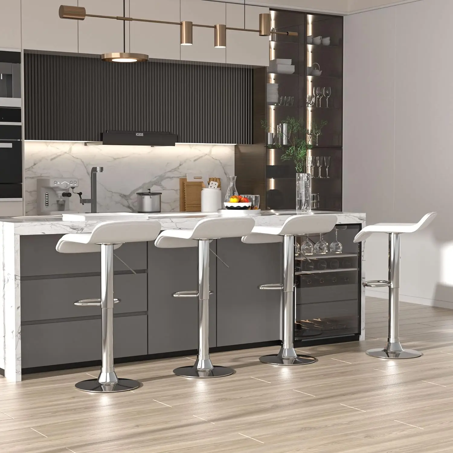 Overstock Swivel Bar Stool Modern Armless chair Adjustable Counter Bar Stools for Kitchen and Bar