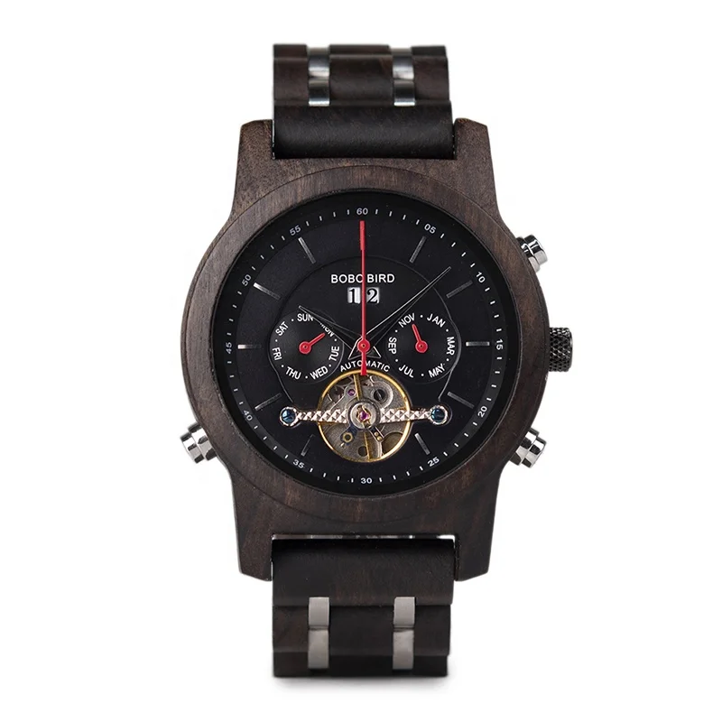 2021 SY unique watches automatic wood watch with custom wristwatch for men