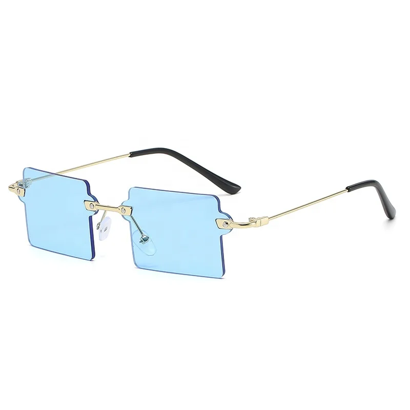 Women Fashion Shades Uv400 Super Sunglasses Trendy Rimless New Sunglasses for Summer 2022