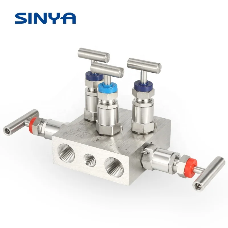 Double block & bleed T Type Instruments  for Pressure Transmittes Isolation Five Valve Manifolds With Bleed  5  Valve Manifolds